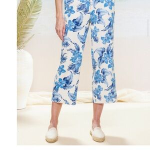 Floral Blue and White Women's Pants